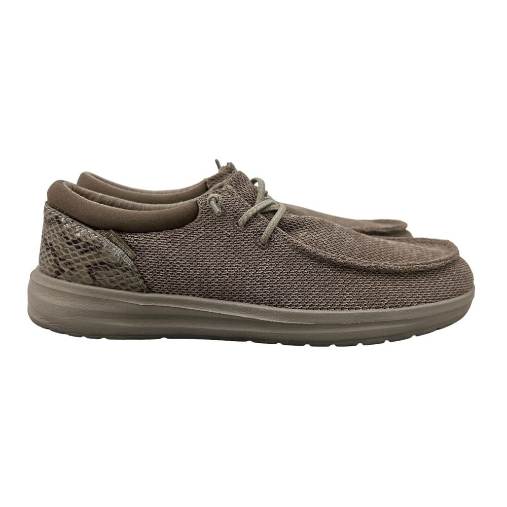Hey Dude Womens 11 Rose Dust Shoe Polly Sox Snake Slip On Canvas Low Top Sneaker